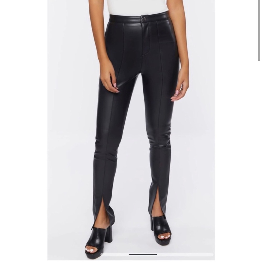 NWT Jason Wu faux vegan leather skinny pants split seam moto legging
